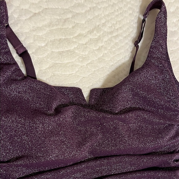 Popilush Elegant Shimmer Shapewear Bodysuit in Deep Purple XXL- fits XL - Picture 2 of 7